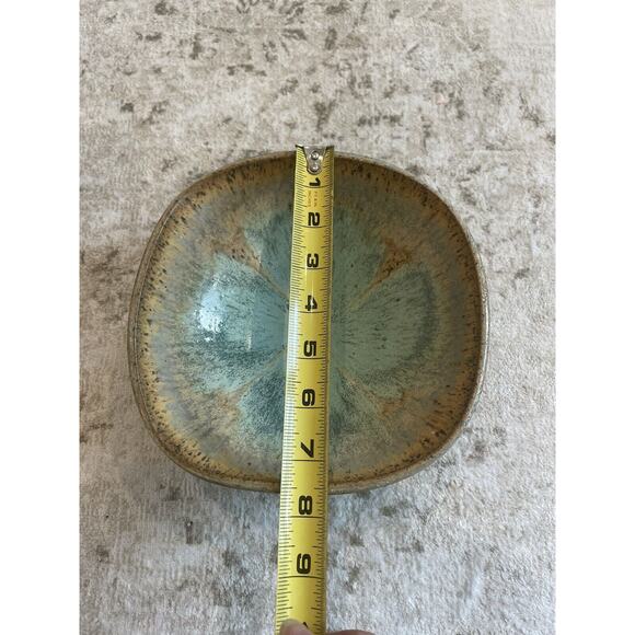 Beautiful Handmade Pottery‎ Bowl Green Beige & Purple - Picture 5 of 6